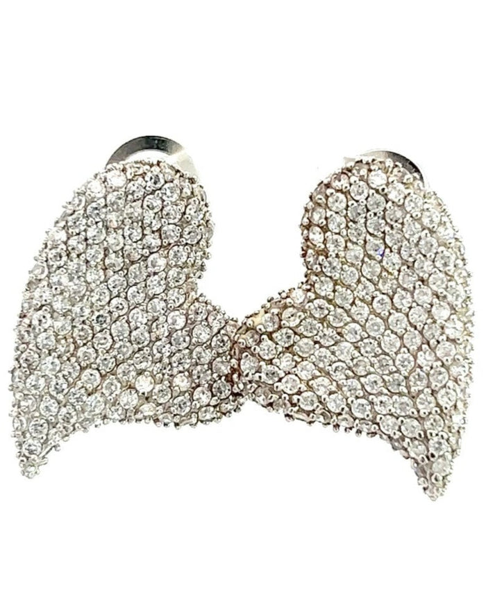 Style the Silver Crystal Heart Sterling Silver Stud Earring exclusively at Born To Glam