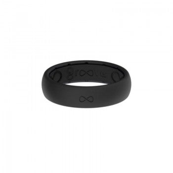 Solid Midnight Black Groove Ring
