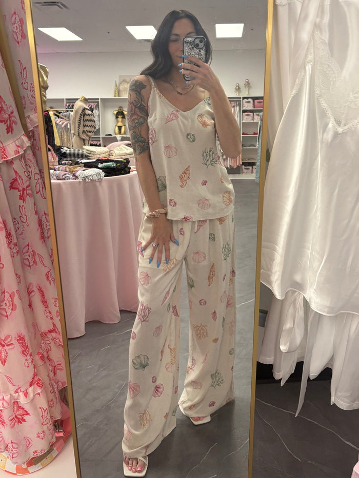 Summer Seashell Wide-Leg Pants - Intimate Whispers