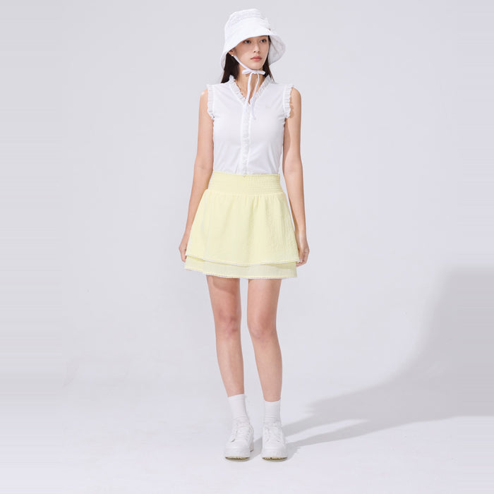 Tulle Frill Ankle Socks (White)