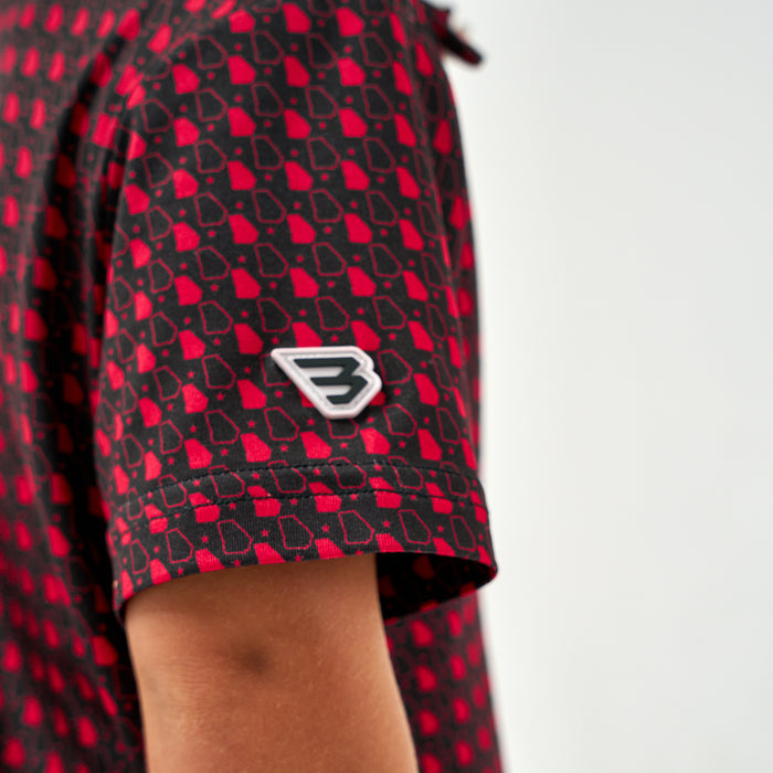 Youth Performance Polo - Georgia - Black & Red