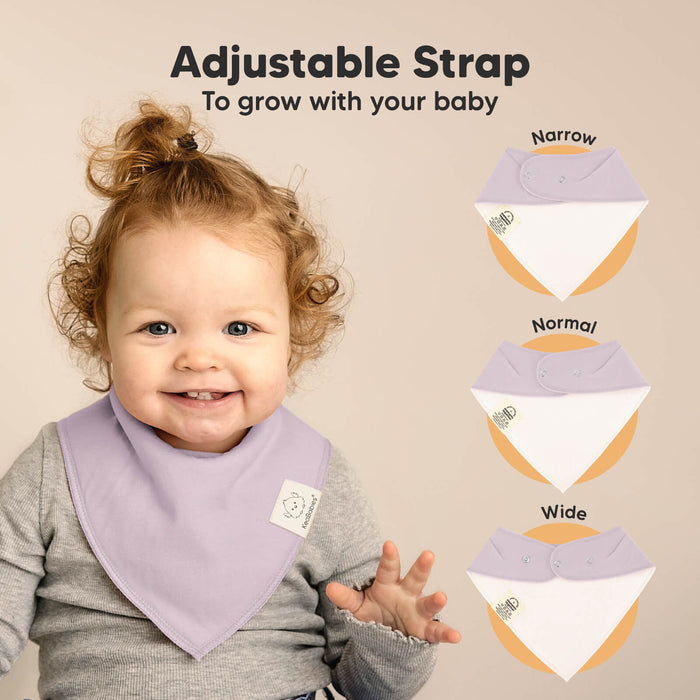 Adjustable Strap allows the bandana bib to grow with your baby using multiple snap settings for a comfortable fit.