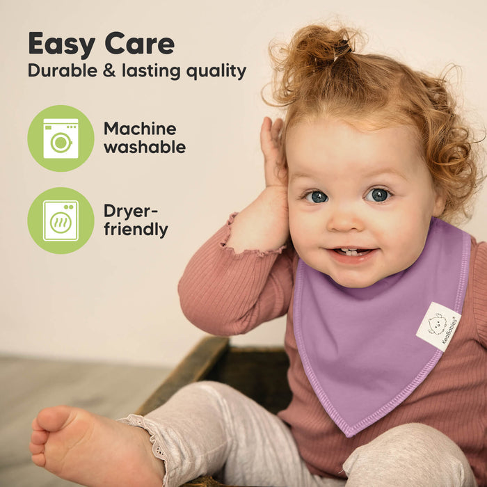 Easy Care bandana bibs are machine washable and dryer-friendly.