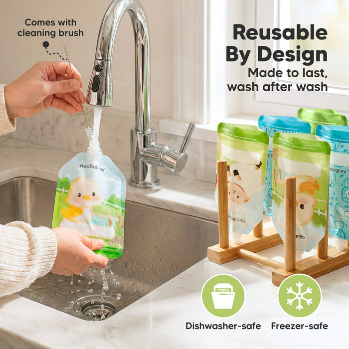 Reusable By Design - Made to last, wash after wash (Dishwasher-safe and Freezer-safe. Comes with cleaning brush)