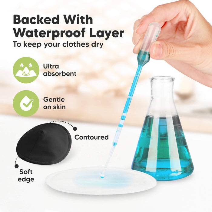 Backed With Waterproof Layer - To keep your clothes dry. Ultra absorbent, Gentle on skin, Has Contoured, Soft edge