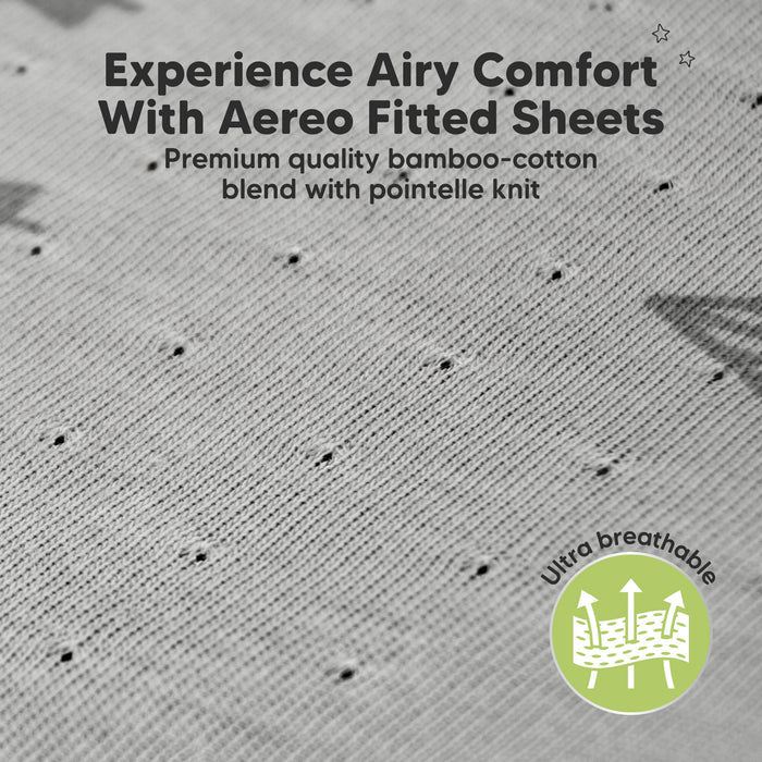 Experience airy comfort with Aereo fitted sheets made from breathable bamboo-cotton fabric for lightweight sleep
