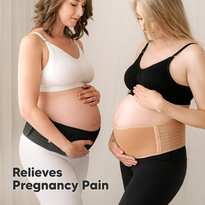 Relieves pregnancy pain by providing consistent belly and back support.