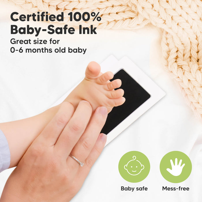 Certified 100% baby-safe ink suitable for 0–6 months old babies.