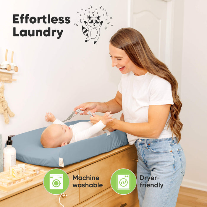 Effortless laundry, machine washable and dryer-friendly.