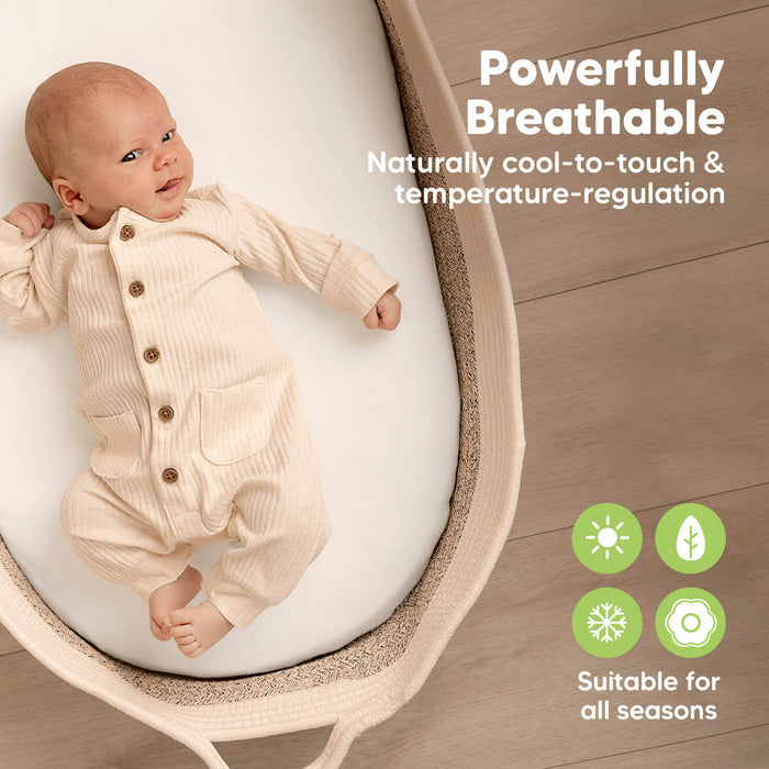 Powerfully breathable, naturally cool to touch and temperature-regulating.