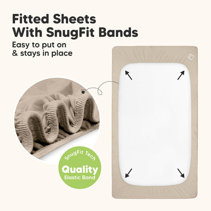 Fitted Sheets With SnugFit Bands - Easy to put on & stays in place