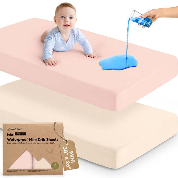 2-Pack Isla [Protect+] Waterproof Mini Crib Sheets