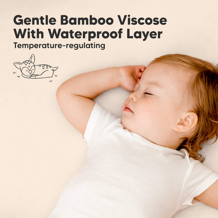 Gentle bamboo viscose with waterproof layer, temperature-regulating.