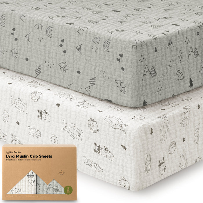 2-Pack Lyra Muslin Crib Sheets