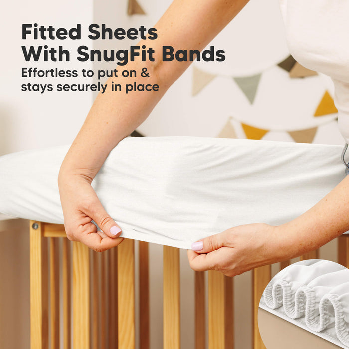 Fitted Sheets With SnugFit Bands
Effortless to put on & stays securely in place