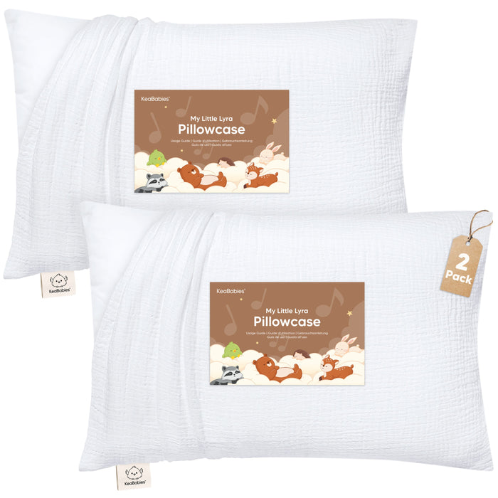 A set of two My Little Lyra pillowcases made with ultra-soft, breathable muslin cotton for toddlers.