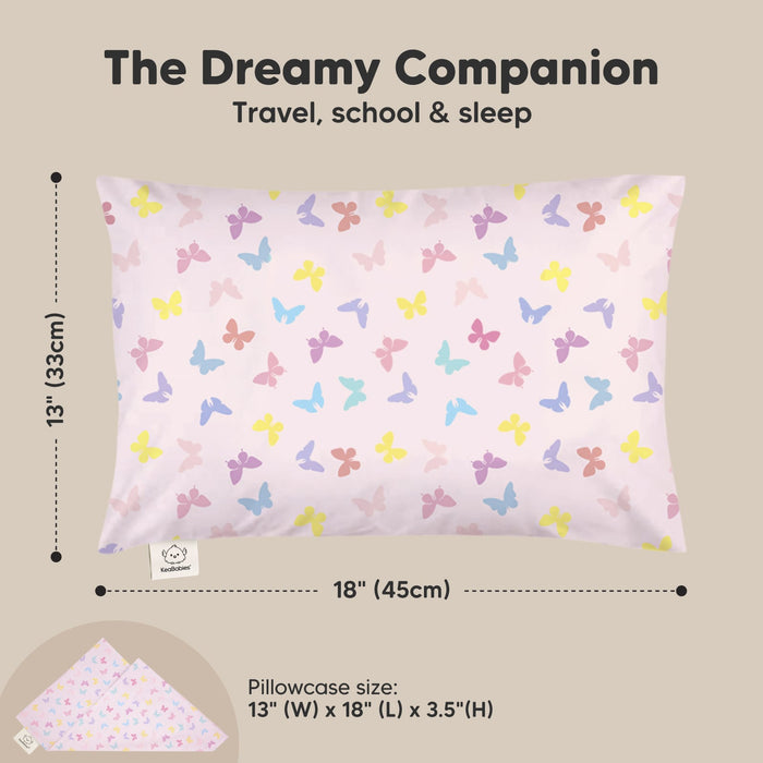 The dreamy companion pillow is perfectly sized for toddlers, measuring 13 × 18 inches, making it ideal for travel, school, and everyday sleep.