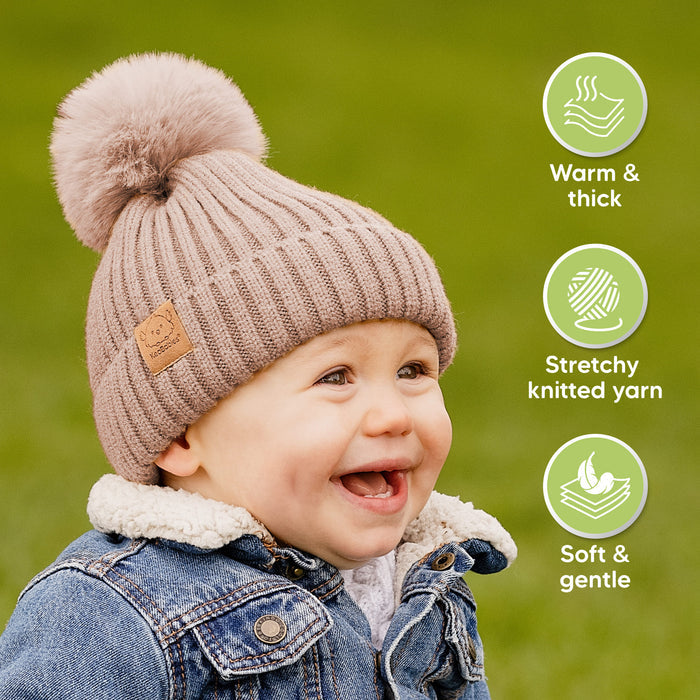 Warm and thick stretchy knitted yarn that feels soft and gentle on baby’s skin.