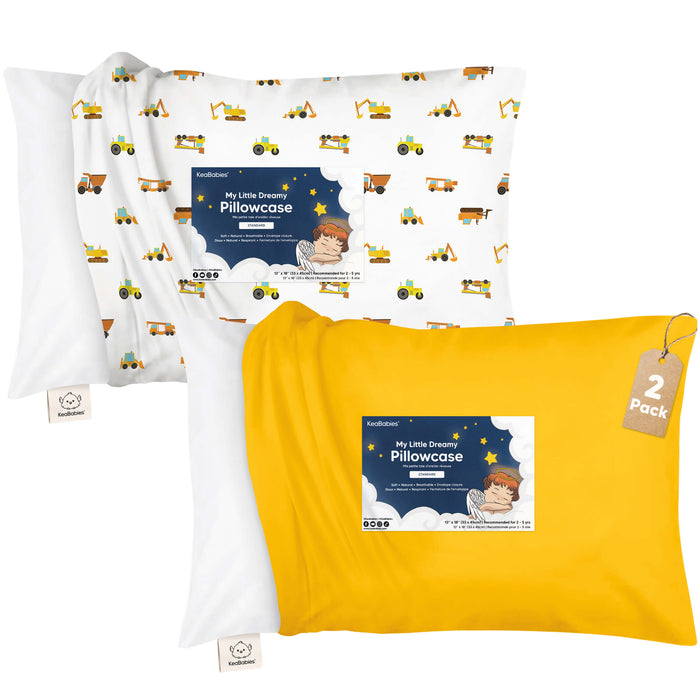 My Little Dreamy Pillowcase set of 2 soft toddler pillowcases in solid and printed designs.