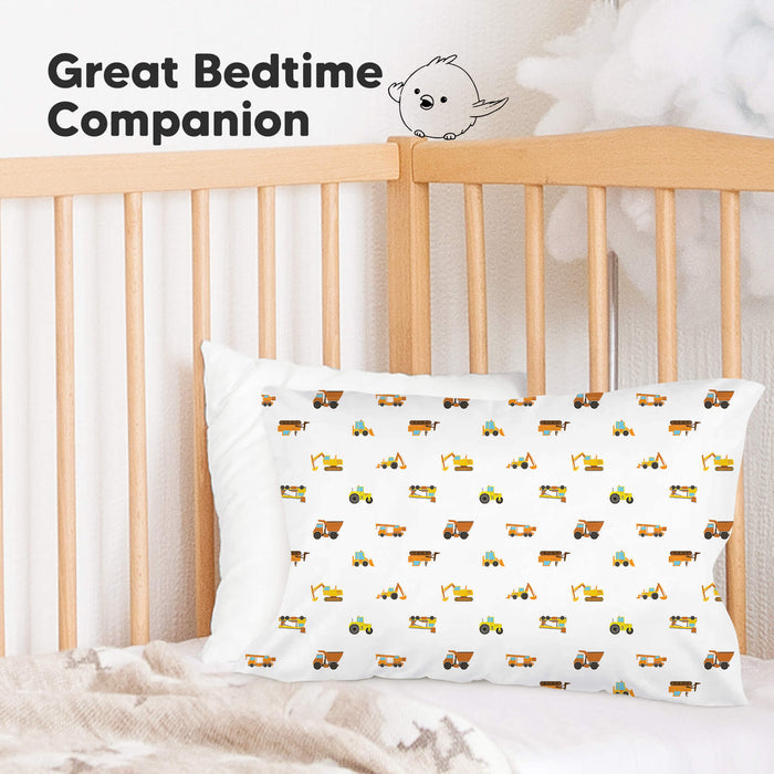 Great bedtime companion pillowcase fits perfectly on toddler beds and cribs.