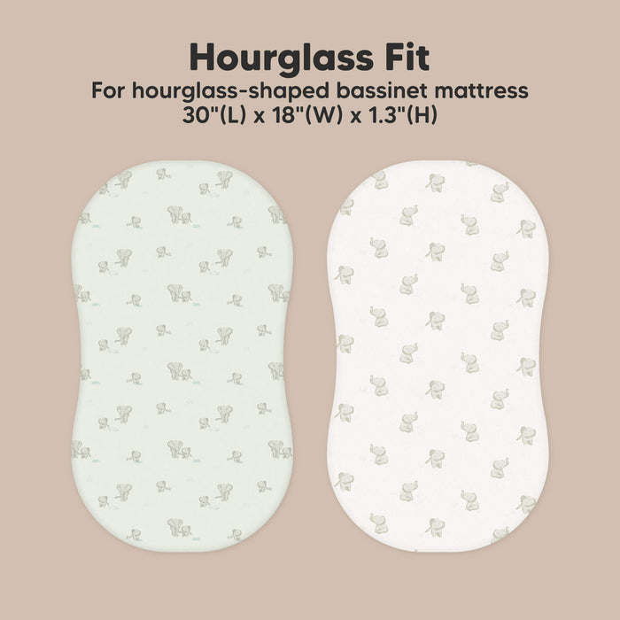 Hourglass Fit - For hourglass-shaped bassinet mattress 30" (L) x 18" (W)  1.3" (H)