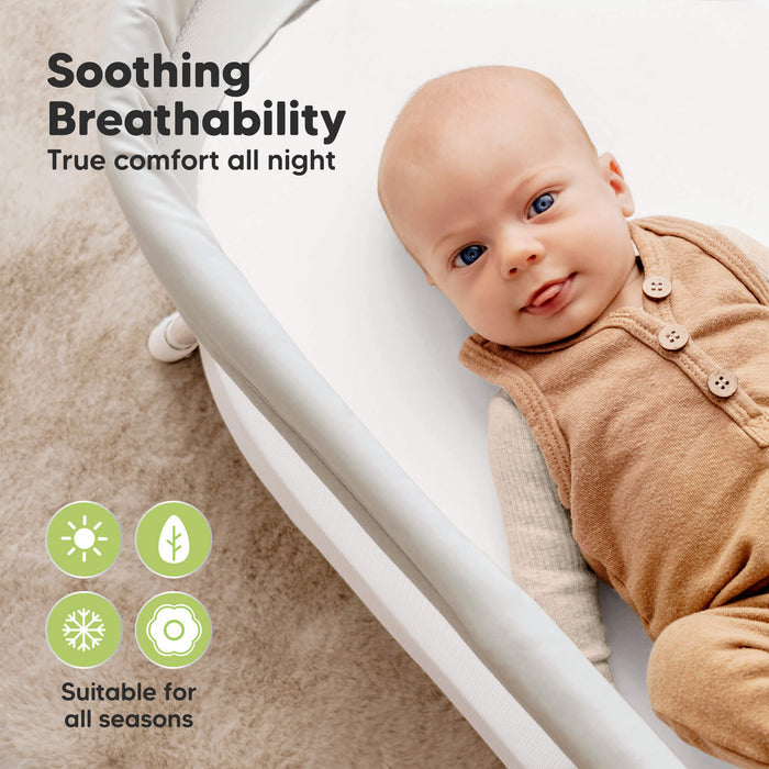 Soothing breathability bassinet protector provides all-night comfort and is suitable for all seasons.