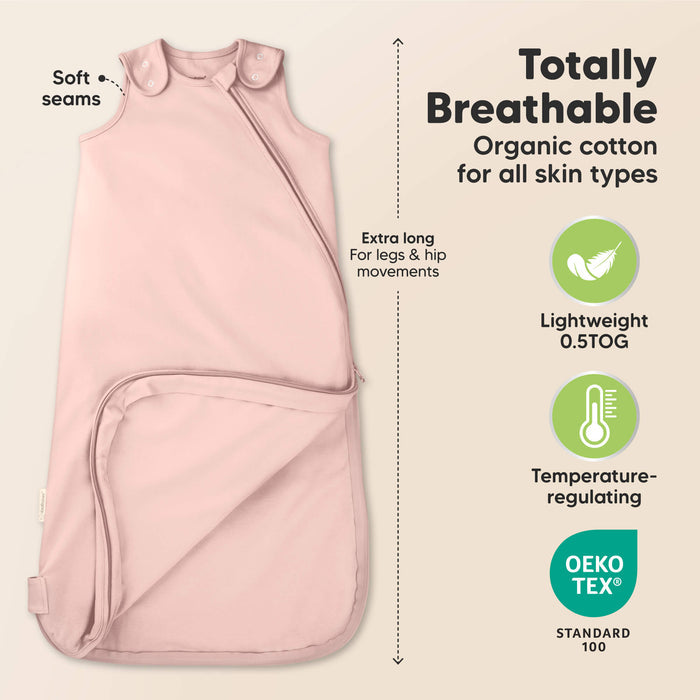 Totally breathable - organic cotton for all skin types (lightweight 0.5TOG, temperature-regulating, and OEKO TEX STANDARD 100)