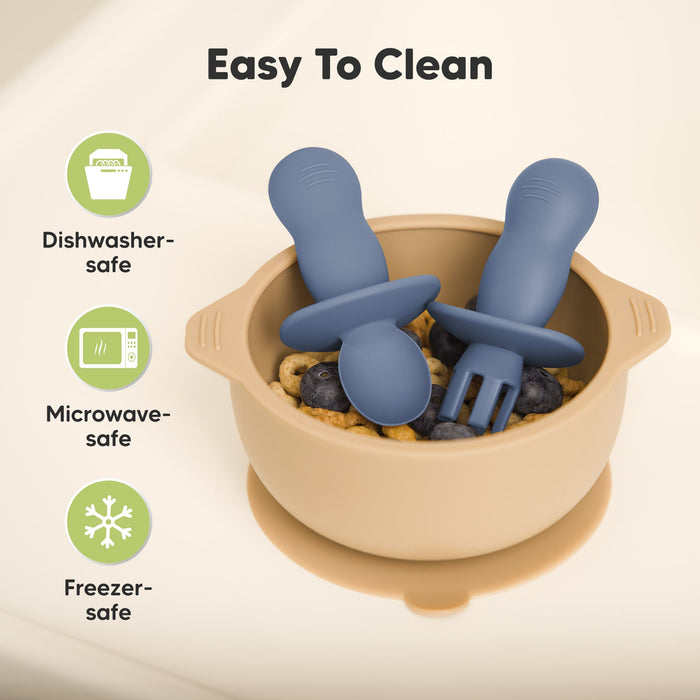 Easy to clean utensils that are dishwasher-safe, microwave-safe, and freezer-safe.