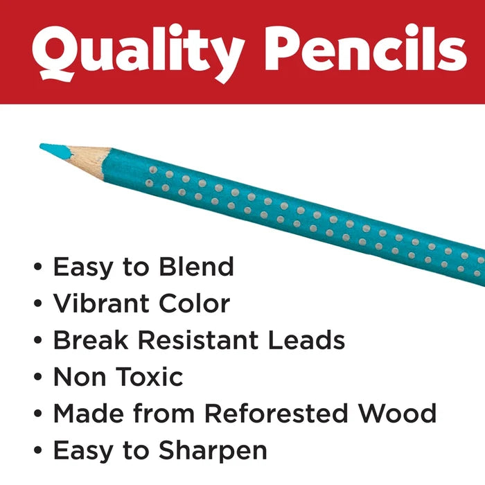 24 Grip Ecopencils - Color Pencils with Raised Grip