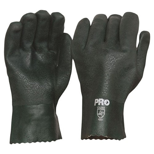 27cm Green Double Dipped PVC Gloves Large PVC27DD