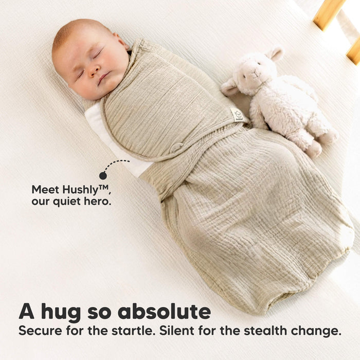 A hug so absolute - Secure for the startle. Silent for the stealth change. Meet Hushly™, our quiet hero.