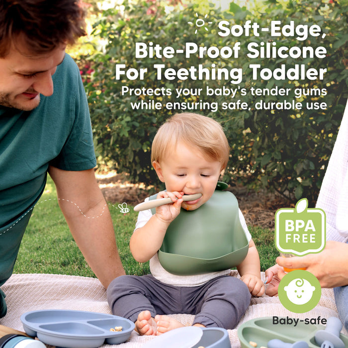 Soft-Edge Bite-Proof Silicone For Teething Toddlers, protects tender gums while ensuring safe, durable use, BPA-free and baby-safe.