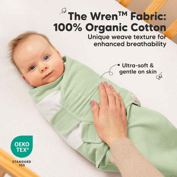 The Wren Fabric: 100% Organic Cotton
Unique weave texture for enhanced breathability 
Ultra-soft & gentle on skin 
OEKO TEX STANDARD 100
