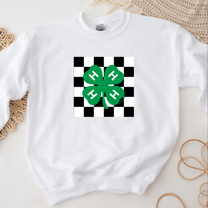 4-H - CHECKER CLOVER – Crewneck