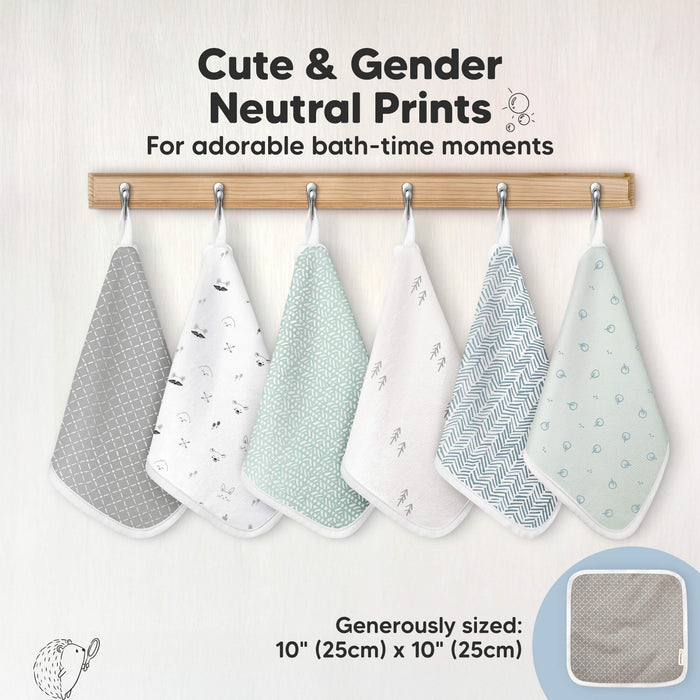 Cute & Gender Neutral Prints 
For adorable bath-time moments
Generously sized - 10"(25cm) x 10" (25cm)