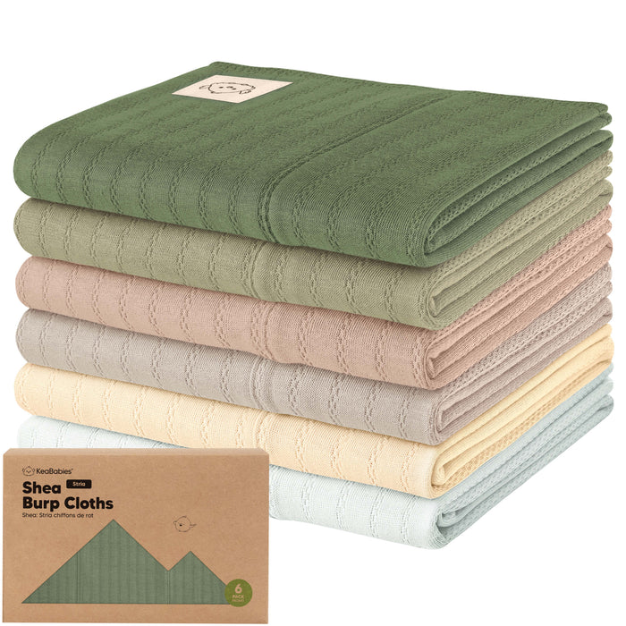 6-Pack Shea (Stria) Burp Cloths
