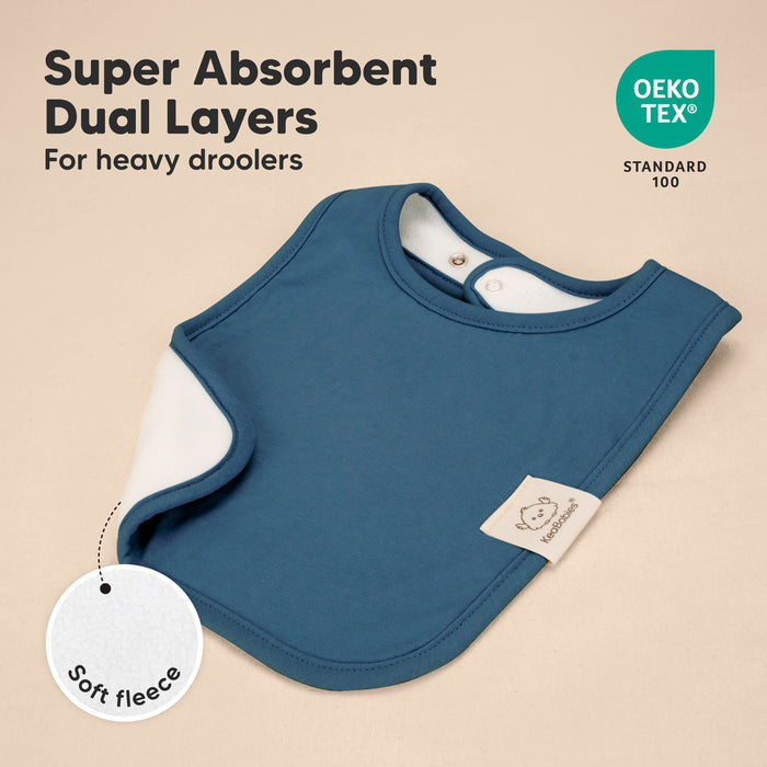 Super Absorbent Dual Layers For heavy droolers. Soft Fleece at the back