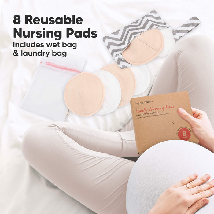 8 Reusable Nursing Pads and includes wet bag & laundry bag