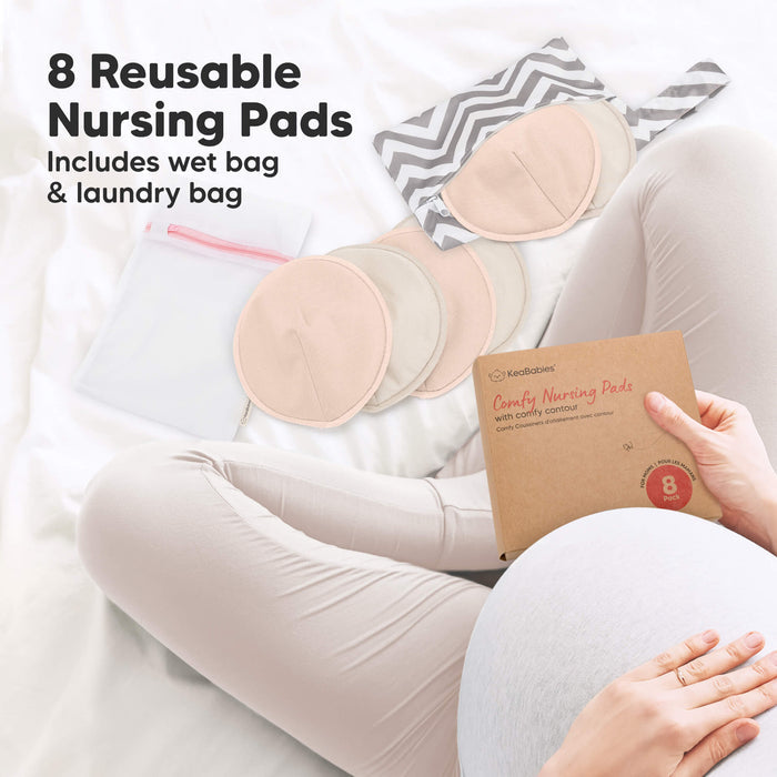 8 Reusable Nursing Pads and includes wet bag & laundry bag