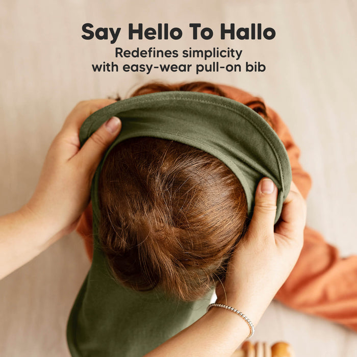 Say Hello To Halo with easy-wear pull-on bib design.