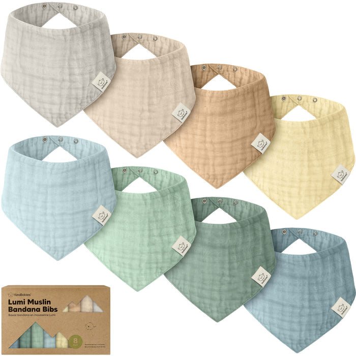 8-Pack Lumi Muslin Bandana Bibs
