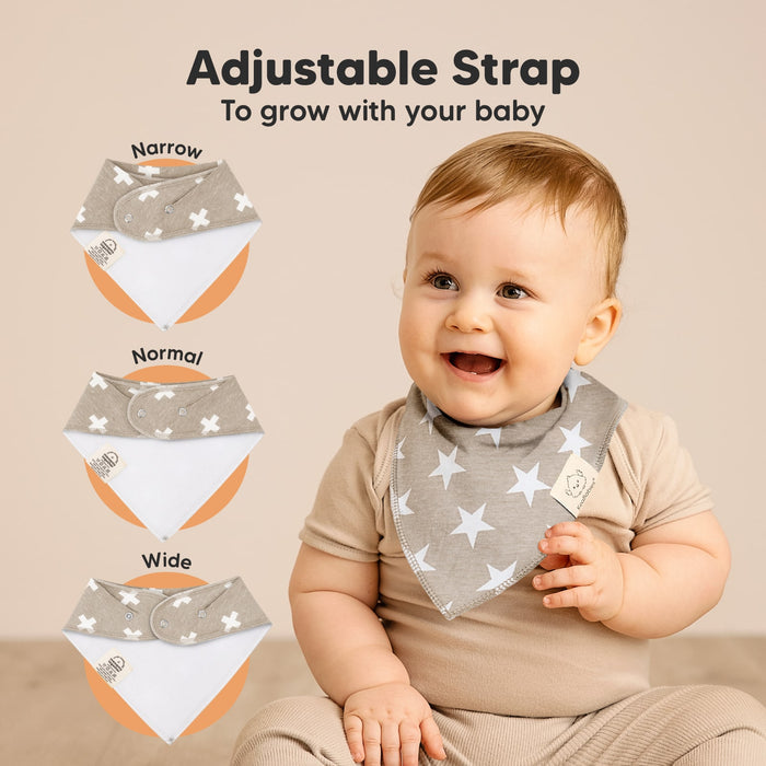 Adjustable Strap to grow with your baby with 3 size settings (narrow, normal, wide), suitable for 0–36 months.