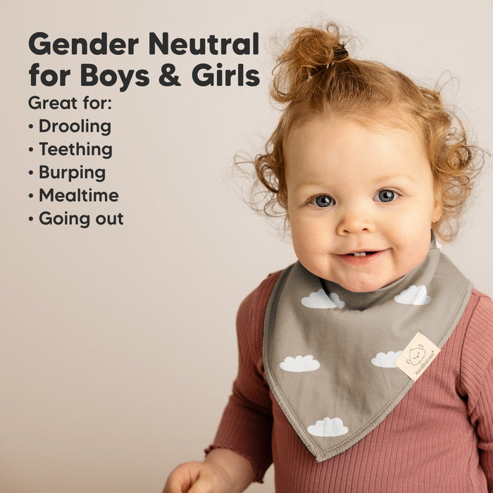 Gender Neutral, great for boys & girls, ideal for drooling, teething, burping, mealtime, and going out.