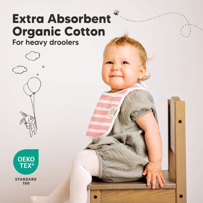 Extra Absorbent Organic Cotton
For heavy droolers, OEKO TEX®
STANDARD 100