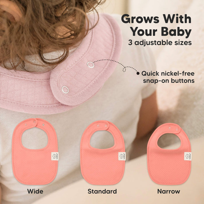 Grows with the Baby - 3 adjustable Sizes: Wide, Standard, Narrow 
Has Quick nickel-free snap-on buttons