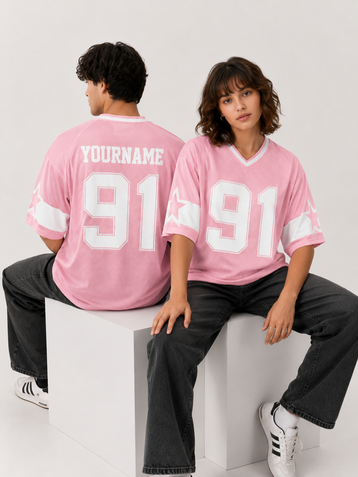 91 Oversized Down Shoulder Dry Fit Shirt – Custom Name & Number Sports Jersey | Tickers