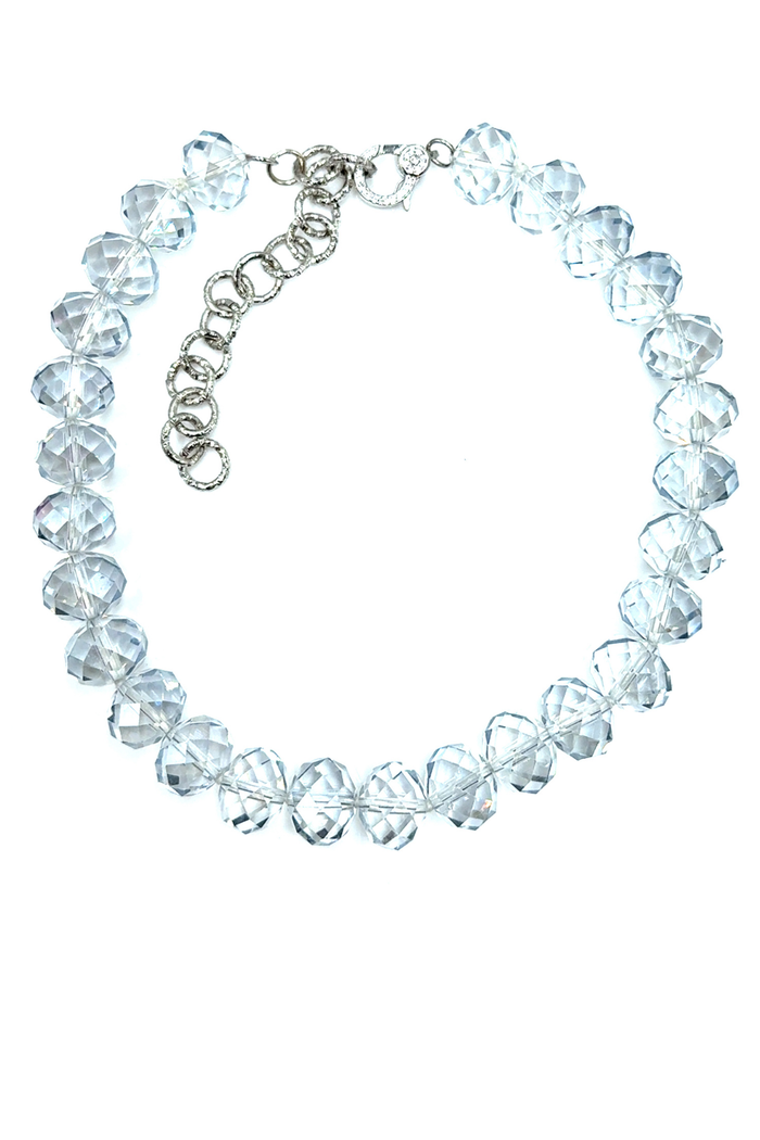 Style the Adjustable 16mm Rondelle Short Crystal Necklace exclusively at Born To Glam