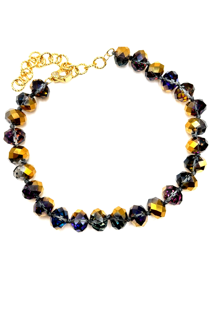 Style the Adjustable 16mm Rondelle Short Crystal Necklace exclusively at Born To Glam