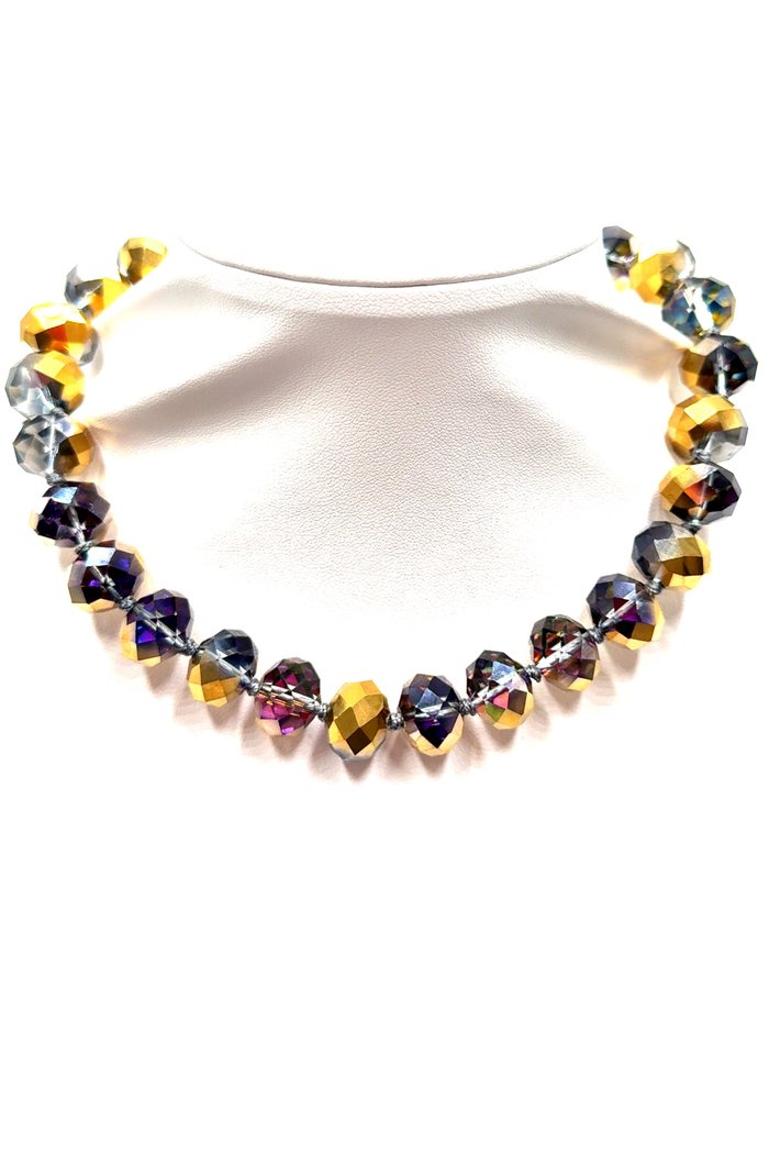 Style the Adjustable 16mm Rondelle Short Crystal Necklace exclusively at Born To Glam