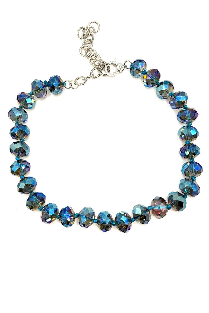 Style the Adjustable 16mm Rondelle Short Crystal Necklace exclusively at Born To Glam